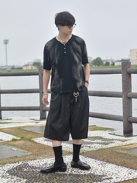 「アイテム（キーケース/キーアクセサリー、ブラック系）」を使った、たいがさん（メンズ・172cm）の夏コーディネート