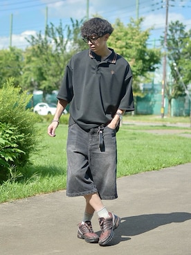「アイテム（キーホルダー）」を使った、たいがさん（メンズ・172cm）の夏コーディネート