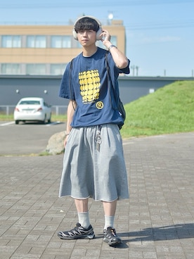 「アイテム（スウェットパンツ）」を使った、たいがさん（メンズ・172cm）の夏コーディネート
