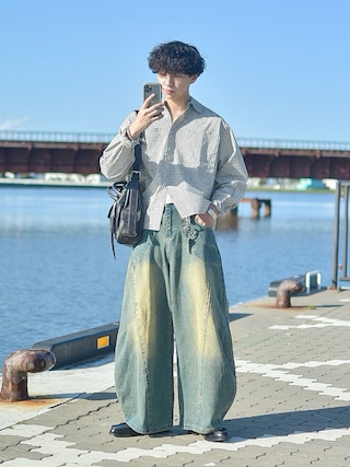 「Elanque（エランク）のplaid shirts（シャツ/ブラウス）」を使った、たいがさん（メンズ・172cm）の秋コーディネート