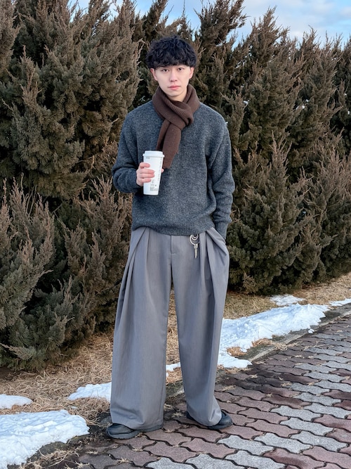 「Levi's(リーバイス)の【Levi's】スクエアバックル 40mm ダブルルピン ハトメ アイレット ベルト(ベルト)」を使った、たいがさん(メンズ・172cm)の冬コーディネート