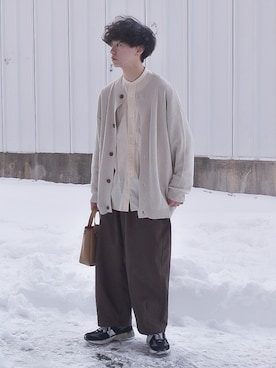「RUUBON（ルーボン）のアイテム（カーディガン/ボレロ）」を使った、たいがさん（メンズ・172cm）の冬コーディネート