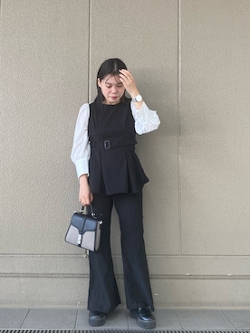「H&M（エイチ・アンド・エム）のアイテム（ブーツ）」を使った、rihoさん（レディース・153cm）の秋コーディネート