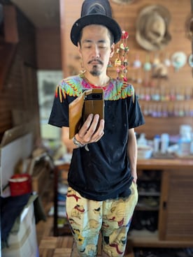 「Nudie Jeans（ヌーディージーンズ）のアイテム（ハット）」を使った、 Beatnik BeaTの中の人さん（メンズ・175cm・50代）の夏コーディネート