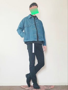 「アイテム（デニムジャケット、ブルー系）」を使った、たくちゃんさん（メンズ・176cm）の春コーディネート