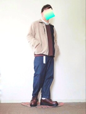 「kutir（クティール）のアイテム（ブルゾン）」を使った、たくちゃんさん（メンズ・176cm）の冬コーディネート