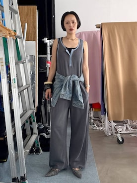 「アイテム（つなぎ/オールインワン）」を使った、おねさん（レディース・167cm・30代）の夏コーディネート