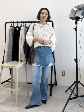 「アイテム（デニムスカート）」を使った、おねさん（レディース・167cm・30代）の秋コーディネート