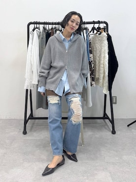 「JEANASIS（ジーナシス）のアイテム（パーカー）」を使った、おねさん（レディース・167cm）の秋コーディネート