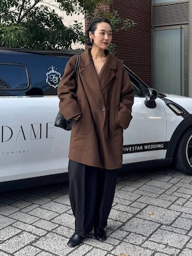 「アイテム（ピーコート）」を使った、おねさん（レディース・167cm）の秋コーディネート