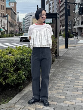 「eL（エル）のアイテム（パンツ）」を使った、おねさん（レディース・167cm）の春コーディネート