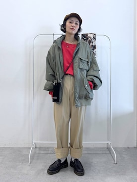 「アイテム（ハンチング/ベレー帽）」を使った、おねさん（レディース・167cm・30代）の秋コーディネート