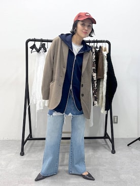 「アイテム（パーカー）」を使った、おねさん（レディース・167cm・30代）の秋コーディネート
