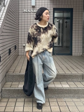 「アイテム（ヘアバンド）」を使った、おねさん（レディース・167cm）の秋コーディネート