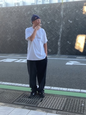 「アイテム（チノパンツ、ブルー系）」を使った、🍁💩swipe💩🍁さん（メンズ・177cm）の夏コーディネート