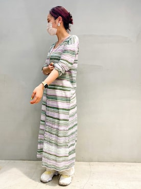 「BEAMS（ビームス）のアイテム（ピアス（両耳用））」を使った、ayameさん（レディース・156cm）の夏コーディネート