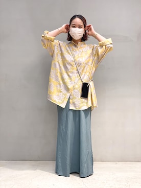 「アイテム（スマホグッズ、ホワイト系）」を使った、ayameさん（レディース・156cm）の夏コーディネート