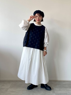 「ベスト×ワンピース」｜soulberryさん（レディース・156cm）の秋コーディネート