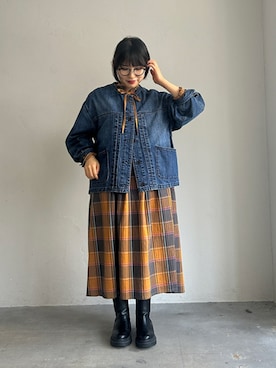 「アイテム（デニムジャケット）」を使った、soulberryさん（レディース・157cm）の秋コーディネート