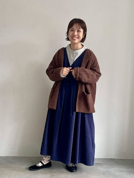 「アイテム（ジャンパースカート）」を使った、soulberryさん（レディース・156cm）の冬コーディネート