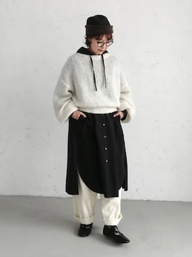 「アイテム（ソックス/靴下、ブラック系）」を使った、soulberryさん（レディース・160cm）の秋コーディネート