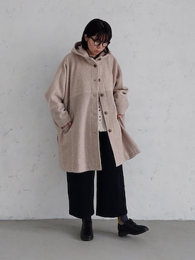 「アイテム（ポンチョ）」を使った、soulberryさん（レディース・166cm）の冬コーディネート