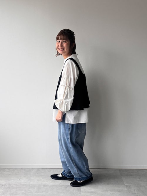 店長がつくったデニムもぽわんと9分丈ワイドパンツ（デニムパンツ