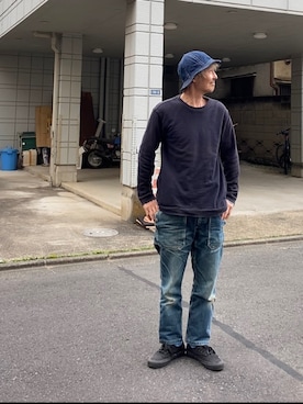 「FOB FACTORY（エフオービーファクトリー）のアイテム（帽子）」を使った、spinnerbait001さん（メンズ・165cm）の春コーディネート