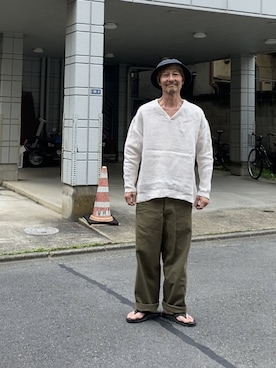 「FOB FACTORY（エフオービーファクトリー）のアイテム（帽子）」を使った、spinnerbait001さん（メンズ・165cm）の春コーディネート