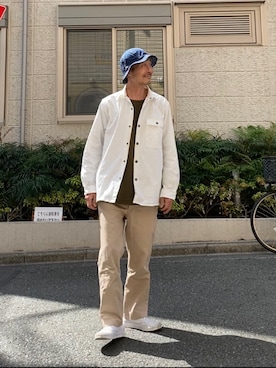 「FOB FACTORY（エフオービーファクトリー）のアイテム（帽子）」を使った、spinnerbait001さん（メンズ・165cm）の春コーディネート