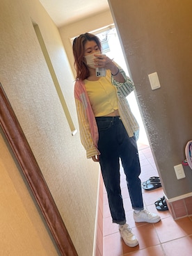 「リブT」｜haruna.214さん（レディース・166cm）の春コーディネート