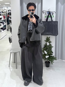 「アイテム（スリッポン）」を使った、オシミさん（メンズ・180cm）の冬コーディネート