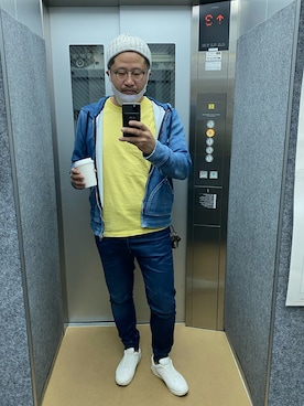 「YANUK（ヤヌーク）のアイテム（パーカー）」を使った、jakeさん（メンズ・174cm）の冬コーディネート
