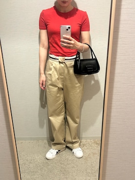 「アイテム（チノパンツ）」を使った、いとうさん（レディース・161cm）の夏コーディネート
