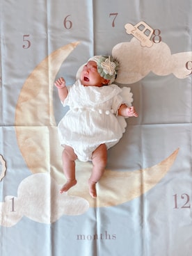 「アイテム（ヘアアクセサリー）」を使った、Nuts.22さん（キッズ・80cm）の秋コーディネート