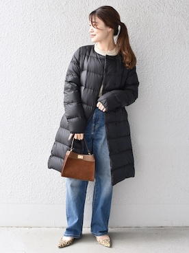 「SHIPS for women」｜「アイテム（ダウンジャケット/コート）」を使った、Arakawaさん（レディース・156cm）の冬コーディネート