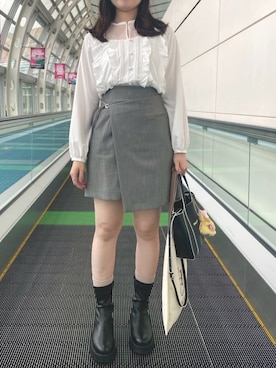 「LAKOLE（ラコレ）のアイテム（シューズ）」を使った、りんこさん（レディース・165cm）の春コーディネート