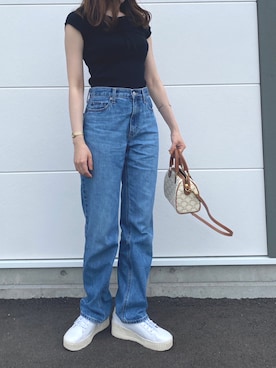 「MERCURYDUO（マーキュリーデュオ）のアイテム（ニット/セーター）」を使った、りんこさん（レディース・165cm）の秋コーディネート