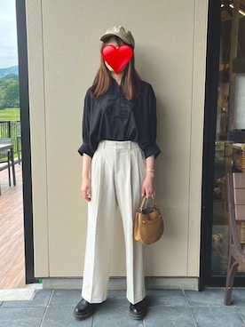 「STARTER（スターター）のアイテム（キャップ）」を使った、りんこさん（レディース・165cm）の秋コーディネート