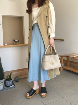 「ごきげんウィーク」｜「アイテム（トレンチコート）」を使った、りんこさん（レディース・165cm）の春コーディネート