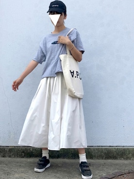 「FRAMeWORK（フレームワーク）のアイテム（帽子）」を使った、n*さん（レディース・162cm）の夏コーディネート