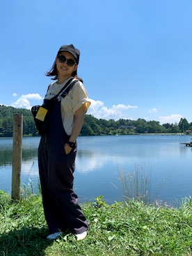 「JEANASIS（ジーナシス）のアイテム（サロペット/オーバーオール）」を使った、nakoさん（レディース・164cm）の夏コーディネート