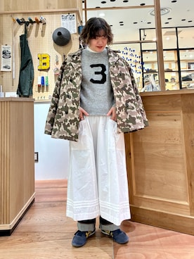 「アイテム（ピーコート）」を使った、PAR ICIさん（レディース・158cm）の冬コーディネート