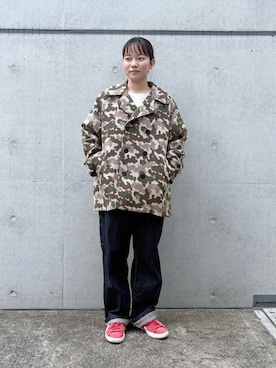 「アイテム（ピーコート）」を使った、PAR ICIさん（レディース・153cm）の夏コーディネート