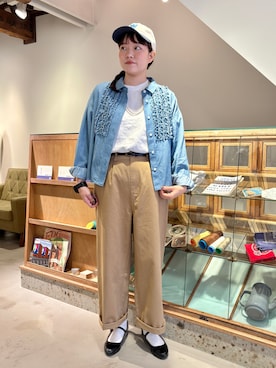 「アイテム（チノパンツ）」を使った、PAR ICIさん（レディース・153cm）の秋コーディネート
