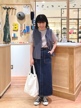 「アイテム（ベスト）」を使った、PAR ICIさん（レディース・156cm）の夏コーディネート