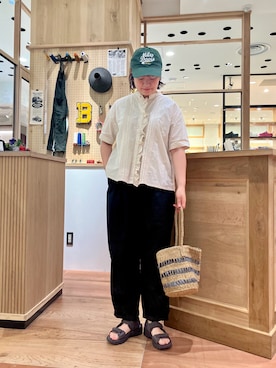 「PAR ICI（パーリッシィ）のアイテム（バッグ）」を使った、PAR ICIさん（レディース・158cm）の夏コーディネート