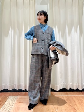 「PAR ICI（パーリッシィ）のアイテム（ベスト）」を使った、PAR ICIさん（レディース・154cm）の秋コーディネート