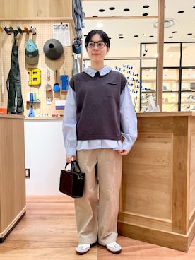 「PAR ICI（パーリッシィ）のアイテム（ベスト）」を使った、PAR ICIさん（レディース・158cm）の秋コーディネート