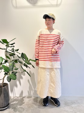 「PAR ICI（パーリッシィ）のアイテム（帽子）」を使った、PAR ICIさん（レディース・153cm）の夏コーディネート